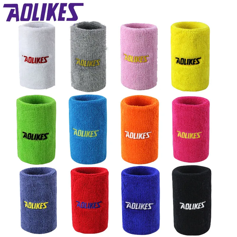 AOLIKES 8*11 см спортивные наручные браслеты полотенце для рук поддержка запястья для тенниса баскетбола спортивные Напульсники хлопок браслет A-0230
