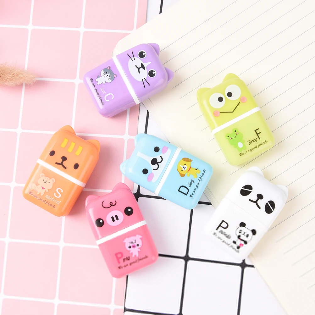 1pcs Cute Cartoon Roller Erasers Fashion Creative Student School Pencil Erasers Supplies Novelty