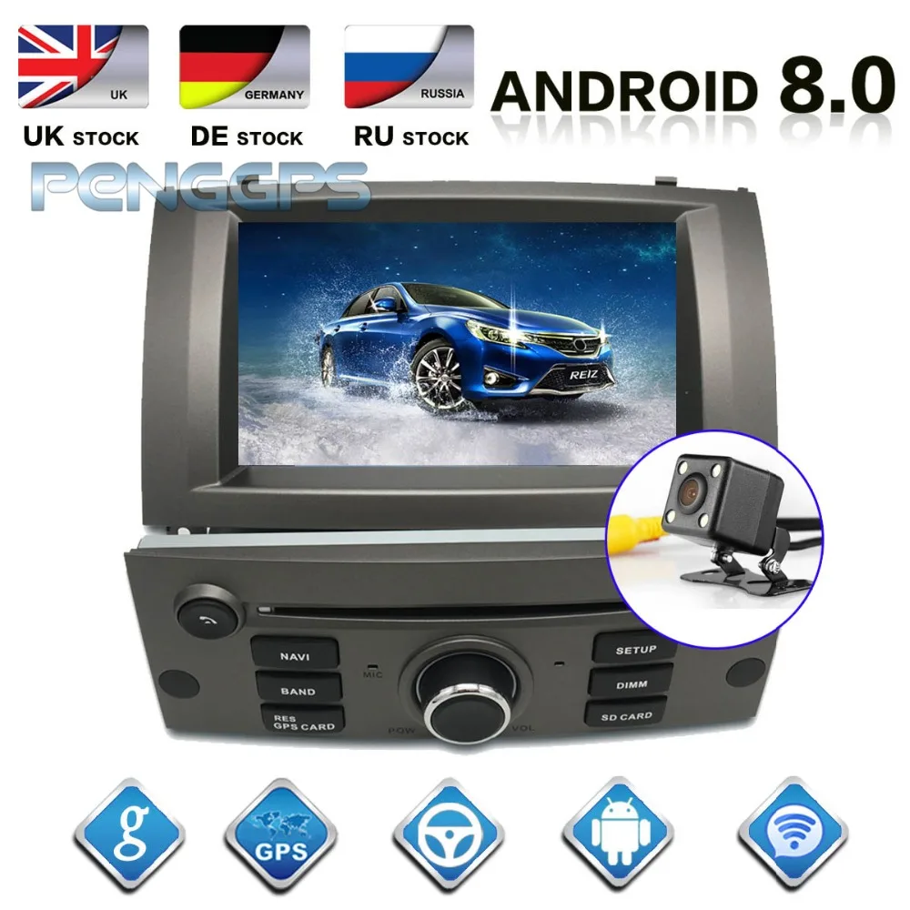 

IPS Screen Android 8.1 System 8 Core Car Radio for Peugeot 407 2004-2010 GPS Navigation CD DVD Player Bluetooth Multimedia Unit