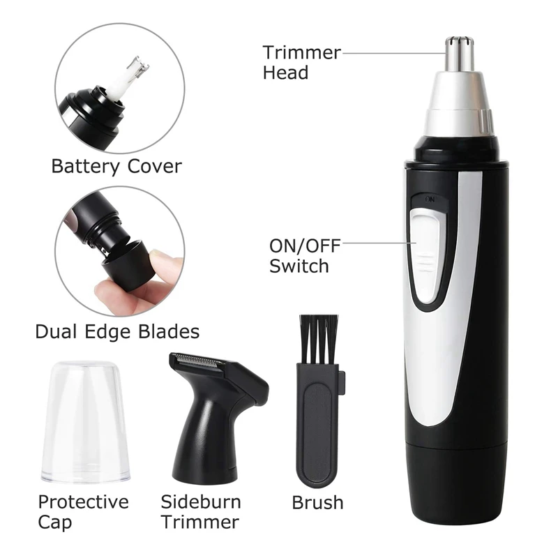 Nose Ear Hair TrimmerElectric Nose Trimmer Waterproof Facial Trimmer Hair Clippers Trimmers Remover