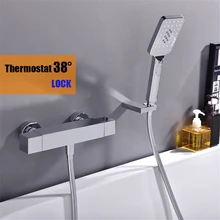 Высокое качество bthroom Термостатический смеситель для душа латунный хромированный смеситель для ванны душевой набор с ручным душем