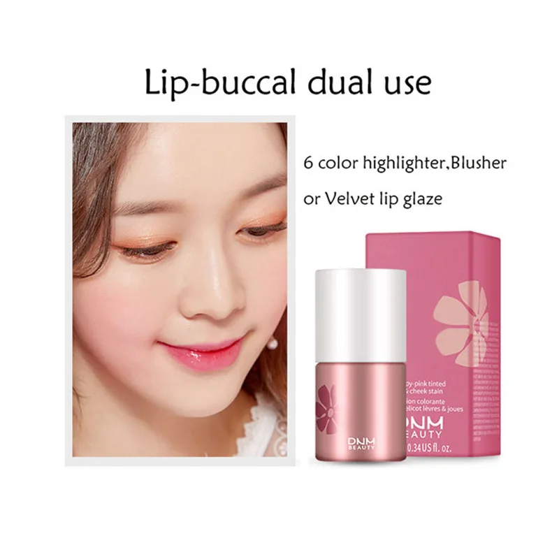 

DNM Face Blusher Powder Rouge Makeup lip and cheek dual-use rouge water liquid non-stick cup lip color lipstickCream Natural Blu