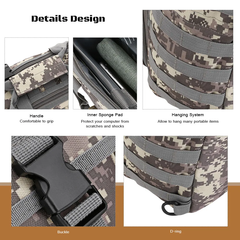 Outlife Military Tactical Shoulder Bag Messenger Bag Laptop Tablet Package Outdoor Camping Hiking Bag Hunting Backpack