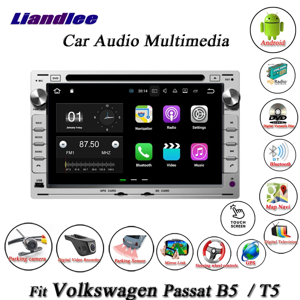 Top Liandlee Car Android System For Volkswagen Passat B5 / T5 Radio CD DVD Player GPS Nav Navi Navigation TV HD Screen Multimedia 3