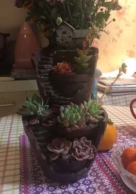 1pcs bonsai planter pot Fashion cartoon house flower pots resin large garden flowerpot garden plant decoration dropshipping 6 (6)