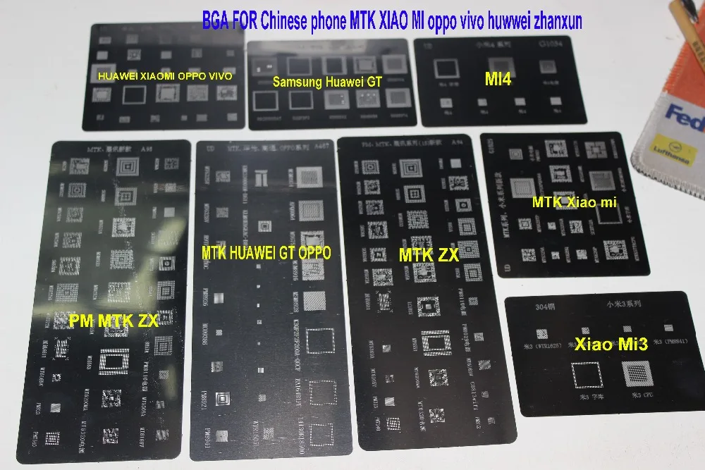 imágenes para 8 unids/lote conjunto completo de alta calidad dedicate bga reballing kit para xiaomi3 4 huawei oppo vivo zhanxun gaotong sasmung imágenes para 8 unids/lote conjunto completo de alta calidad dedicate bga reballing kit para xiaomi3 4 huawei oppo vivo zhanxun gaotong sasmung