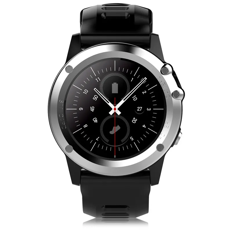 Microwear H1 Смарт-часы Android 4,4 Водонепроницаемый 1,3" MTK6572 BT 4,0 3g Wi-Fi GPS SIM для iPhone Smartwatch для Для мужчин Wearable Devices(носимое устройство - Цвет: Серебристый