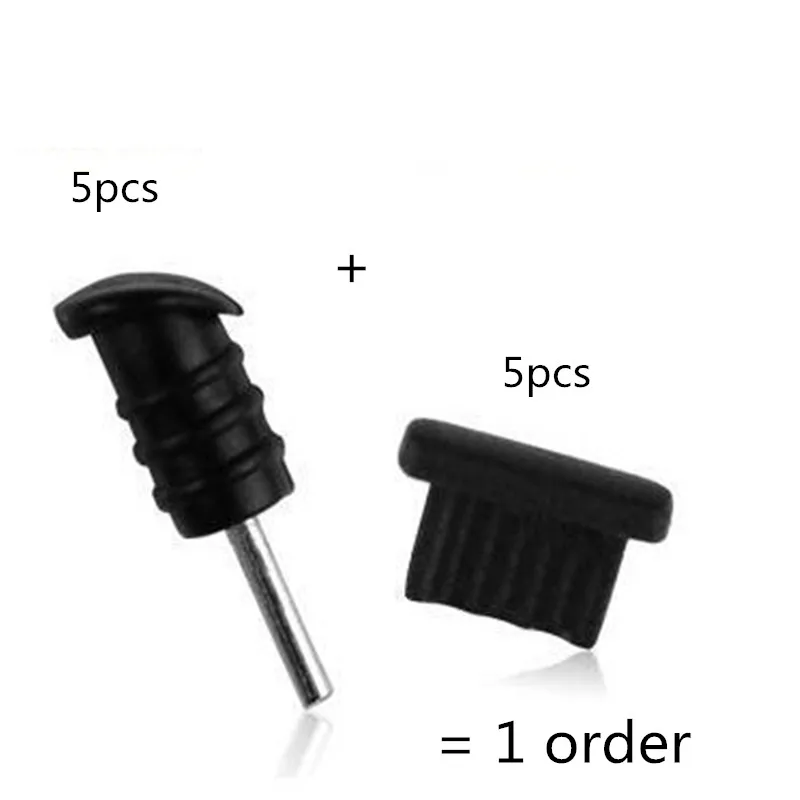 

5pcs Anti Dust Plug Cap Cover For Charger Dock +3.5mm Headset Earphone 5pcs Jack Plug For Iphone 6s 7 8 pluse X
