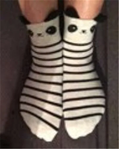 Милые осенне-зимние женские носки, милые женские носки с объемными ушками животных, панды, свиньи, жирафа, хлопковые носки для женщин