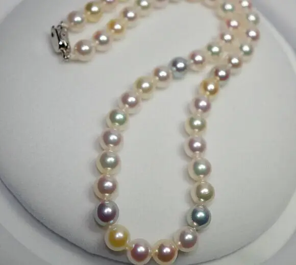 

elegantAAA round natural 10-11mm multicolor Pearl Necklace 18inch