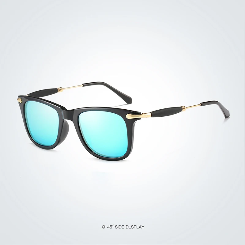 KEITHION фирменный дизайн классические Поляризованные солнцезащитные очки для мужчин и женщин для вождения квадратная оправа солнцезащитные очки UV400 очки - Цвет линз: Blue mirror