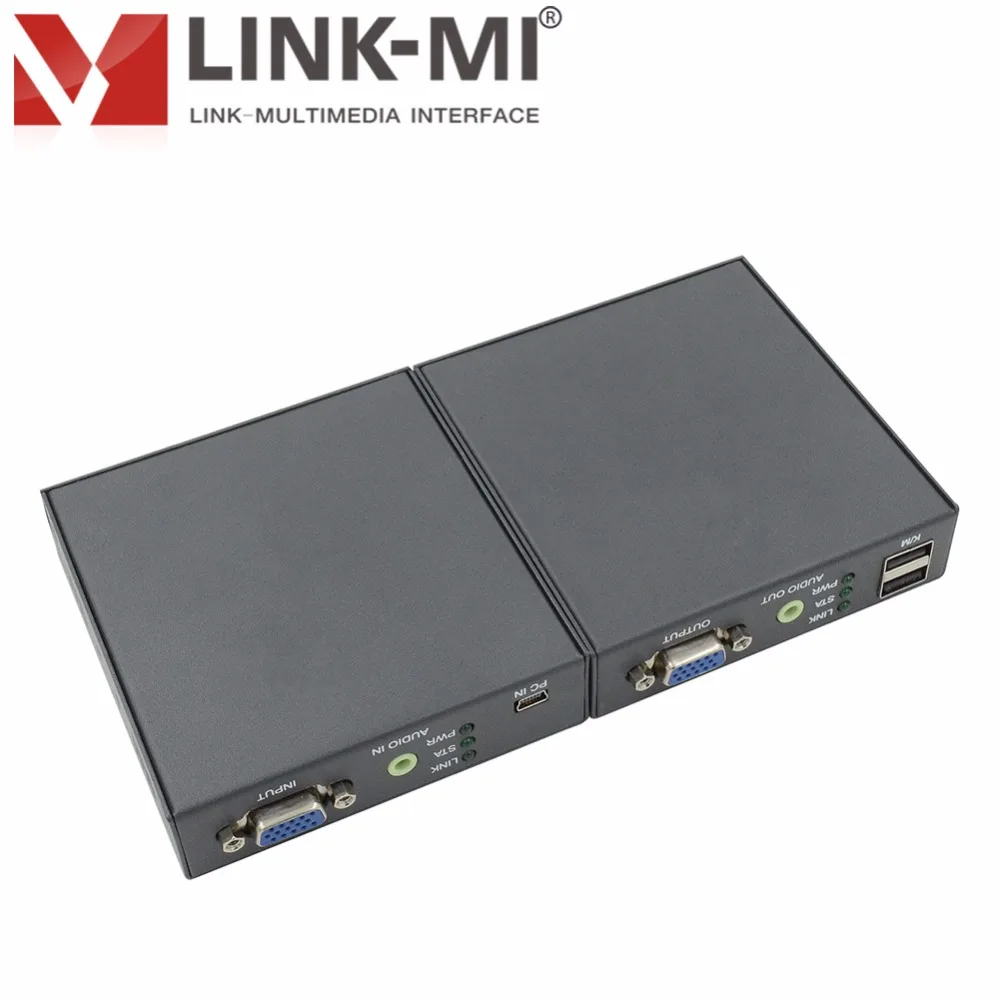 LINK-MI DT206KM VGA удлинитель передатчик VGA+ USB 200 м с KVM и 3,5 мм стерео аудио до 200 м по Cat6 кабель 380 Гц