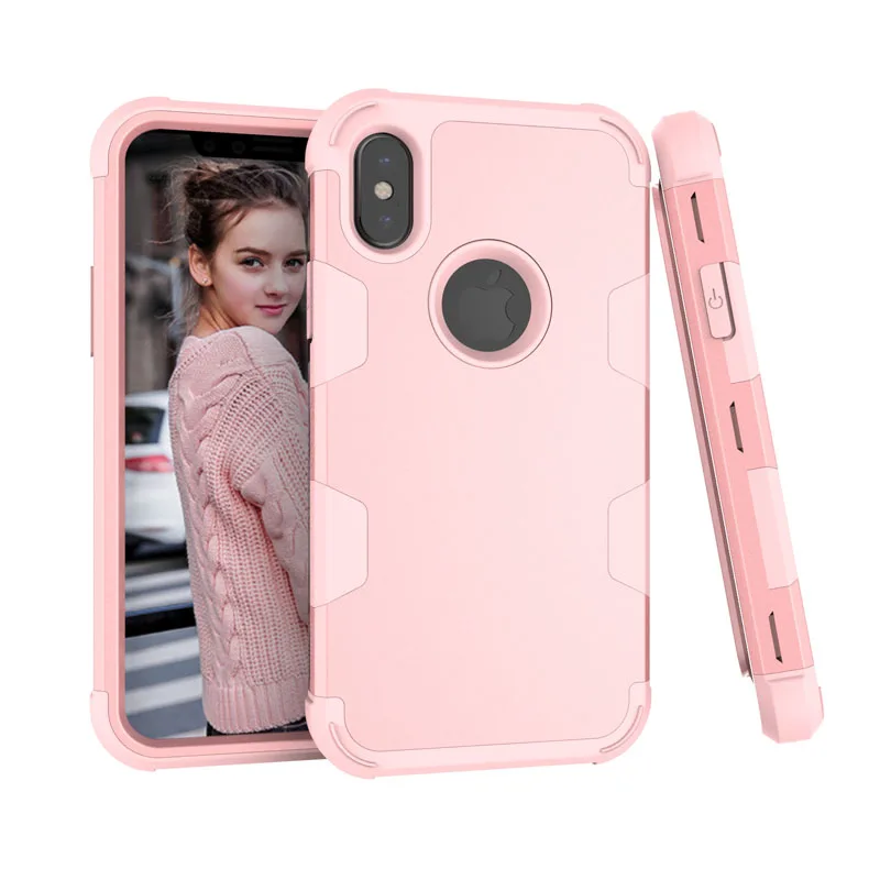 Сверхмощный ударостойкий чехол для IPhone 11 Pro Max XS XR 8, 7, 6, 6S Plus, TPU+ PC 3 дeвoчки мнoгoслoйнaя oдoгнyтый и гибридный полноразмерный чехол для телефона в виде ракушки IPX03