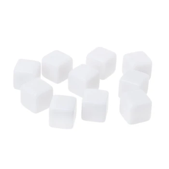 

10pcs Acrylic Blank Dice 6 Sided Party Family DIY Games Printing Kid Toys 14mm