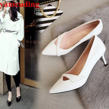 

Brand Pointed Toe Women Pumps High Thin Heel Stiletto Shallow Chic Lady Office Dress Shoes Chaussures Femmes Runway Star Shoes