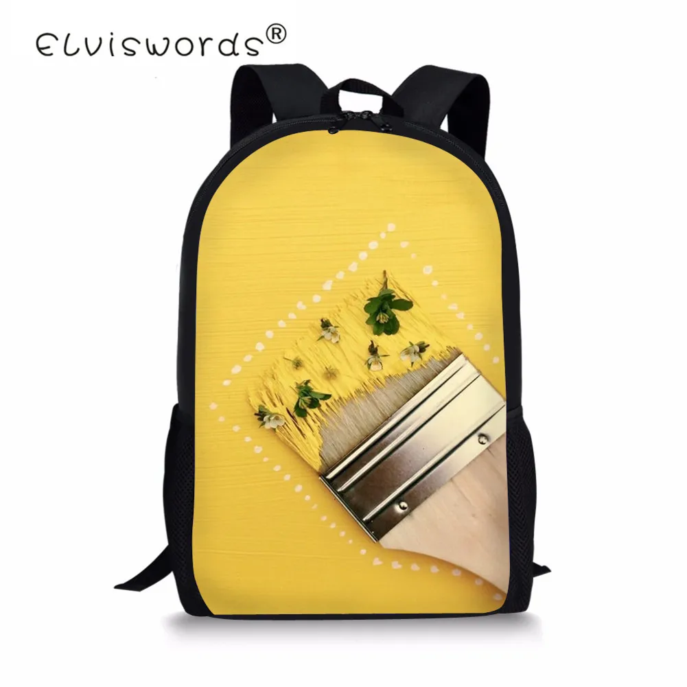 yellow school backpack