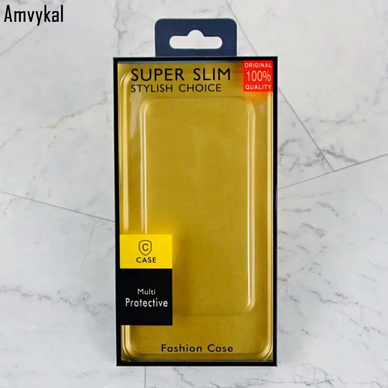 Black Gold Amvykal для iPhone XR XS Max на возраст 5, 6, 7, 8, Samusng S10e S10 S9 S8 S7 плюс телефон универсальные чехлы Розничная упаковочная коробка из ПВХ посылка - Цвет: Black Gold
