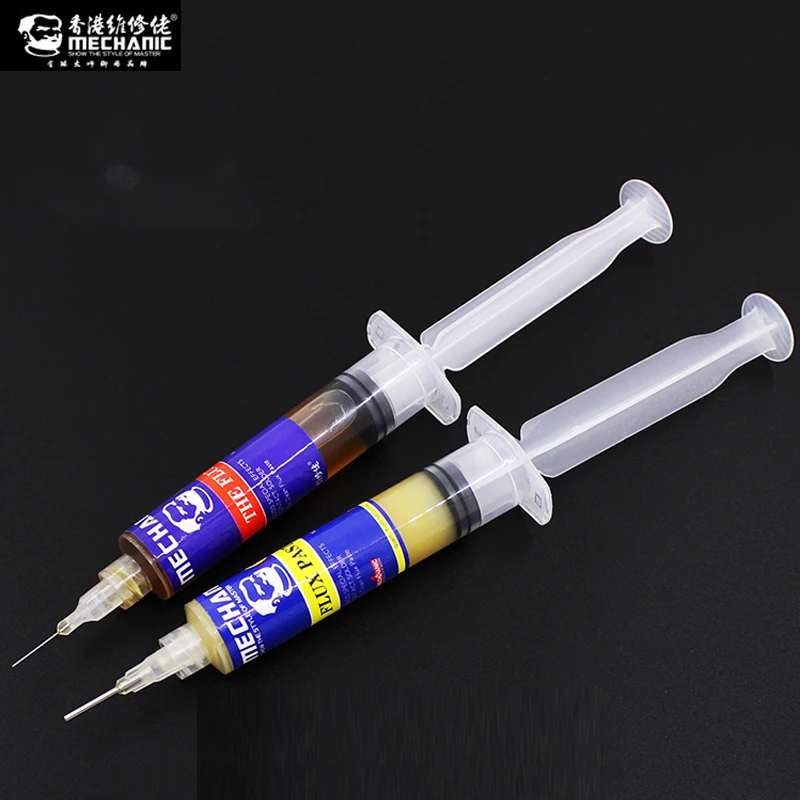 

MECHANIC 2PCS/LOT Liquid/paste soldering flux for iPhone cpu nada BGA demolition special solder paste [10cc] + Needle