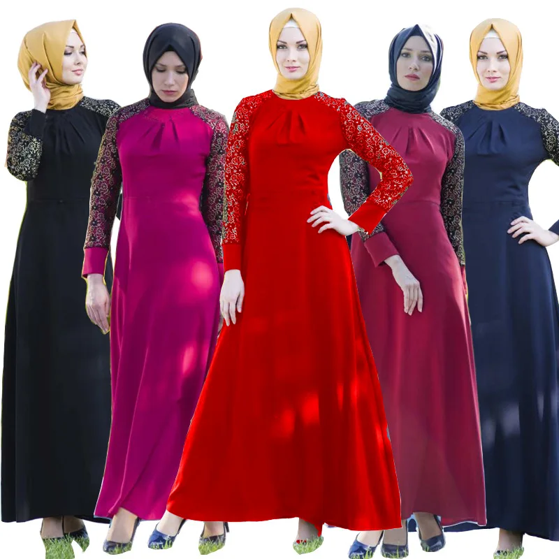 

muslim women dress robe musulmane Dubai Turkish Lace Ladies Clothing Women Arab Ladies Caftan Kaftan Malaysia Abayas