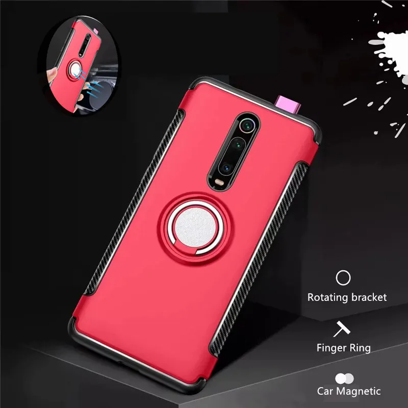 

For Xiaomi Redmi K20 / K20 pro case Luxury Ring Armor Hybrid Silicone Bumper Back Cover For Mi 9t Mi9t Magnetic Holder Coque