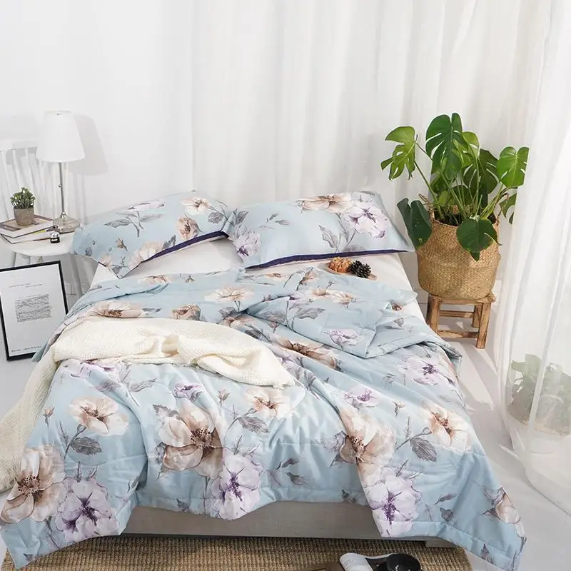 Кондиционер летнее Хлопковое одеяло размер Queen размер ультра мягкий удобный набор постельного белья с цветочным принтом - Цвет: Color 4