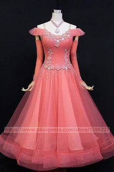 

Ballroom Dance Dresses For Women Hot Pink Stage Tango Flamenco Modren Waltz Ballroom Competition Dancing Dress