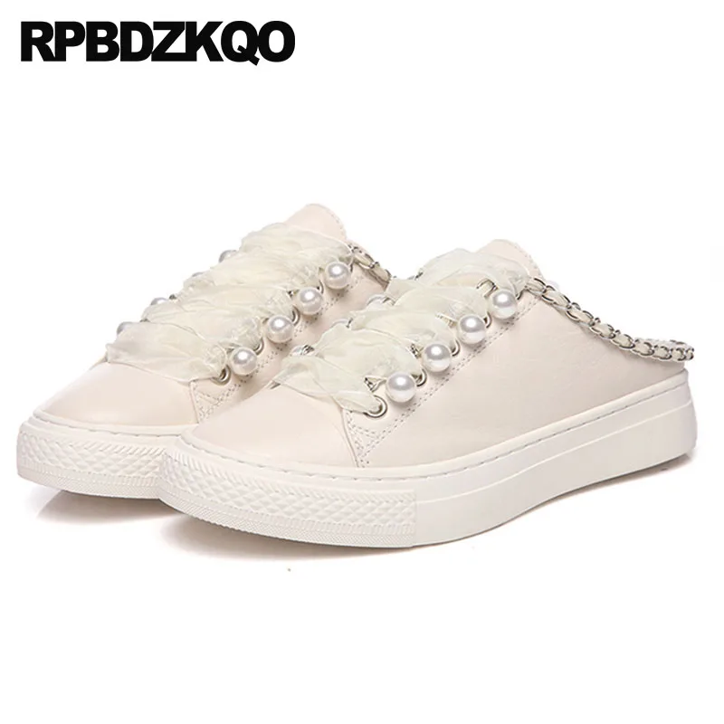 leather mule sneakers