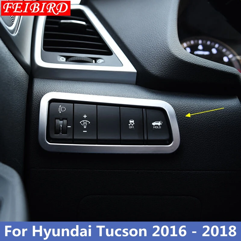 Матовая внутренняя отделка из нержавеющей стали и АБС пластика для Hyundai Tucson 2016