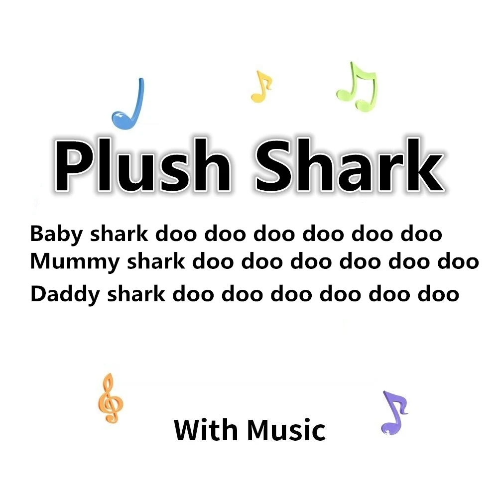 

80s Soft Dolls Baby Cartoon Shark Toys With Music Cute Animal Plush Baby Toy Shark Dolls Singing English Song For Gift Children
