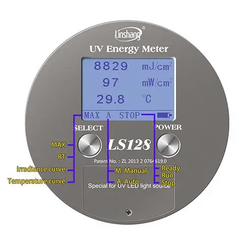 LS128 измеритель мощности УФ-излучения, УФ-радиометр с большим ЖК-дисплеем