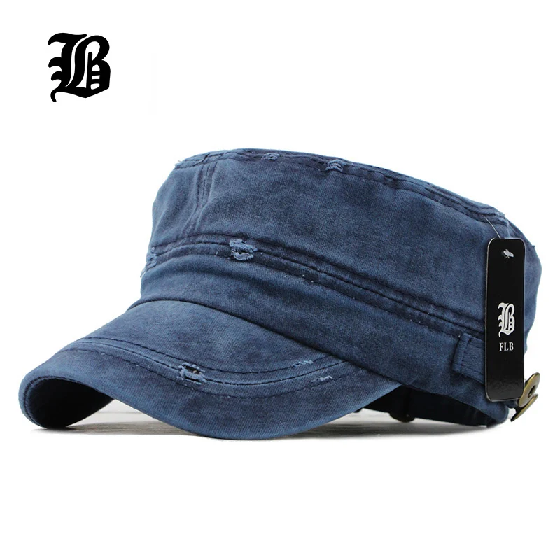 Buy [FLB] 2016 Classic Vintage Flat Top Mens Washed Caps And Hat Adjustable