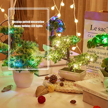 

Artificial Plants LED Lights Waterproof Pine Bonsai Styled Home Plant Ornament Lamp LKS99