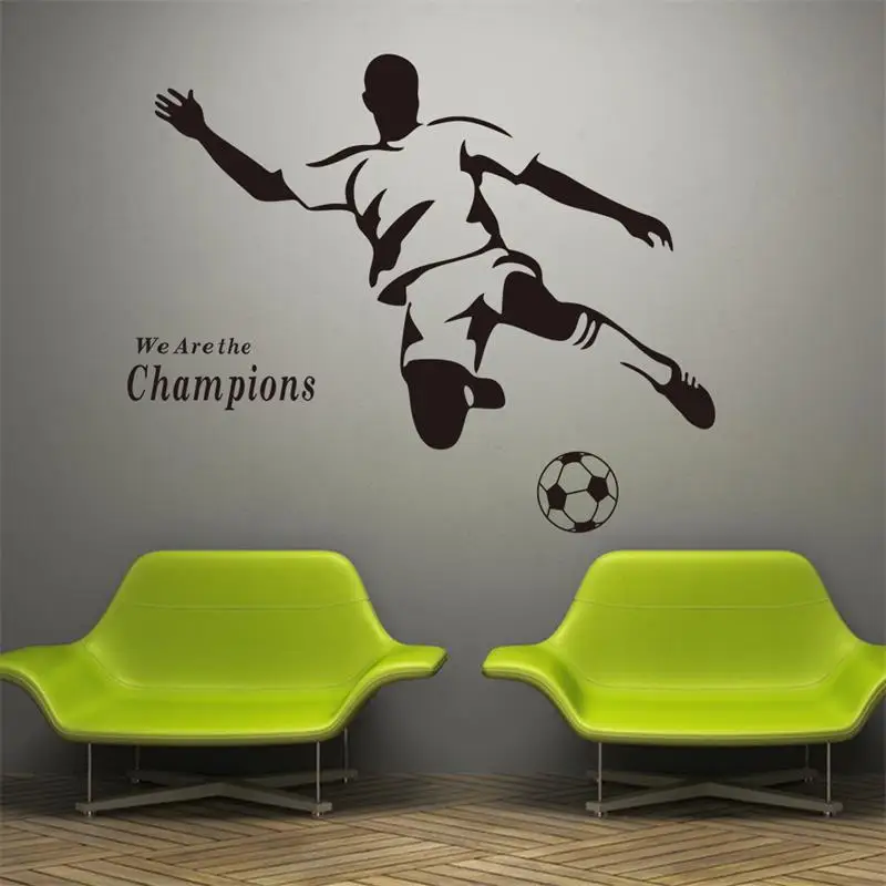 football boy wallpaper 3d wall stickers for kids room bedroom vinyl removable art mural home - Sports Wall Stickers For Bedrooms football boy wallpaper 3d wall stickers for kids room bedroom vinyl removable art mural home - Sports Wall Stickers For Bedrooms