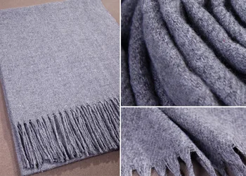 

Light Smoke Grey New Large Long Cashmere Pashminas Craves Europe and America Winter Women's Shawl Scarf Warm Wrap S300-7