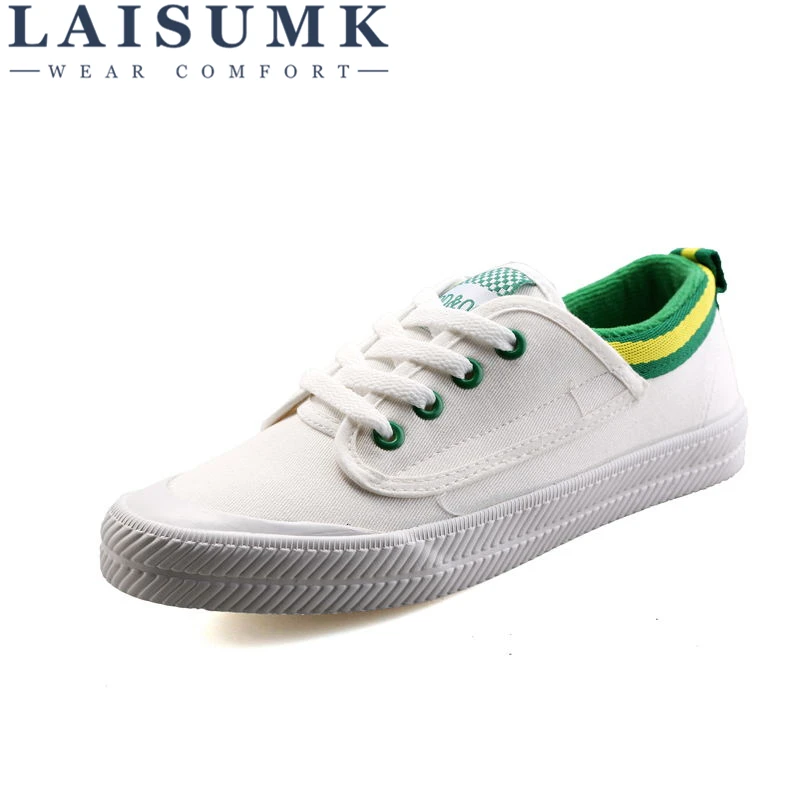 

2020 LAISUMK Women Holes Canvas Shoes Famous Brand Female Casual Shoes Tails New Fashion Leisure Flats Breathable Sneakers