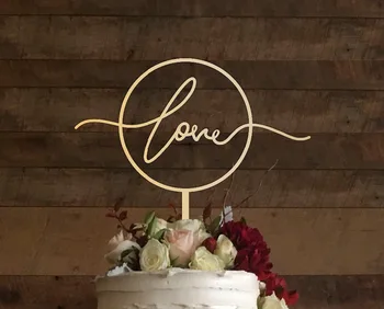 

Romantic Wedding Cake Decoration Love Lettering Cake Topper Acrylic Wooden Wedding Engagement Party Decoration Supplies