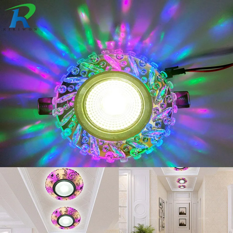 

Crystal COB 3W Led Downlights Recessed Ceiling Spot Light Lamps Embedded LED Downlights Home Decoration Light