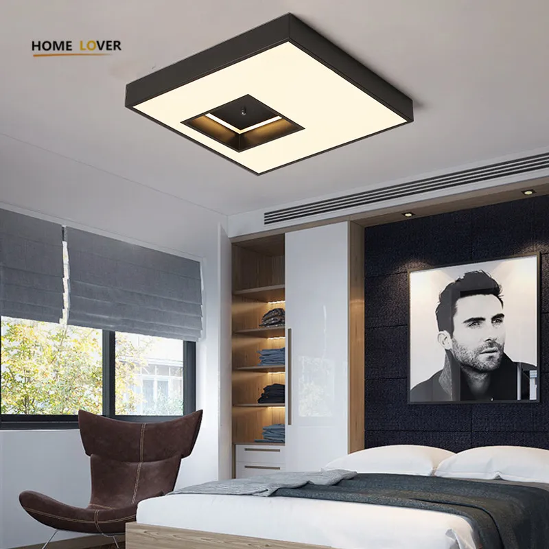 

Led light ceiling Living room Kitchen lamp lamparas de techo Square Black/White ceiling lights for home lighting plafonnier led
