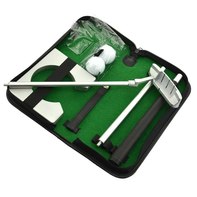 Portable Golf Putter Practicee Set Travel Indoor Golfs Ball Holder