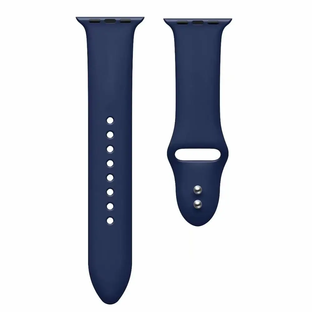 Mid light blue 10 шт./лот 22 2 цвета пряжки твердый силикон ремешок для наручных часов Apple Watch Смарт i-Watch 38/40/42/44 мм браслеты 1/2/3/4G браслет - Цвет: Mid light blue