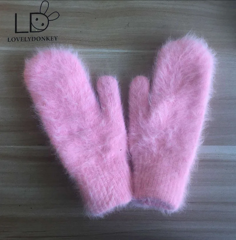 

LOVELYDONKEYMink cashmere gloves Men and women general Double layer thickening free shipping M662