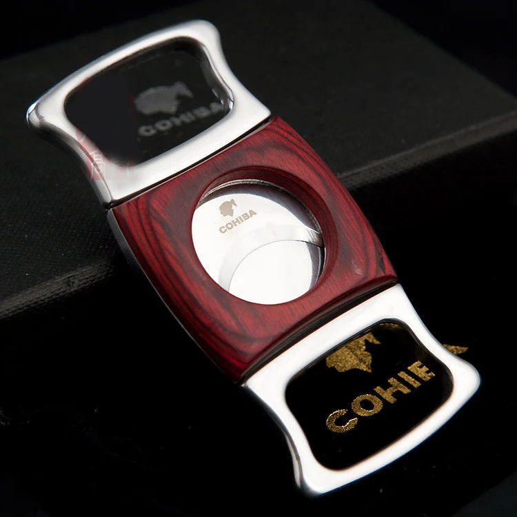 COHIBA Double Blades Stainless Steel Cigar Cutter Pocket Gadgets