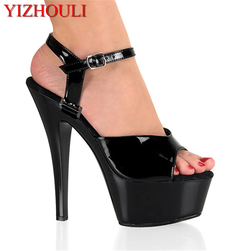 

Summer stage banquet high-heeled sandals 15 cm thin heel sexy woman nightclub pole dancing performance, dancing shoes