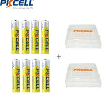 8Pcs PKCELL AAA NIMH Battery Rechargeable Batteries aaa1000mah 1.2v And 2 Battery Holder For aa or aaa Battery
