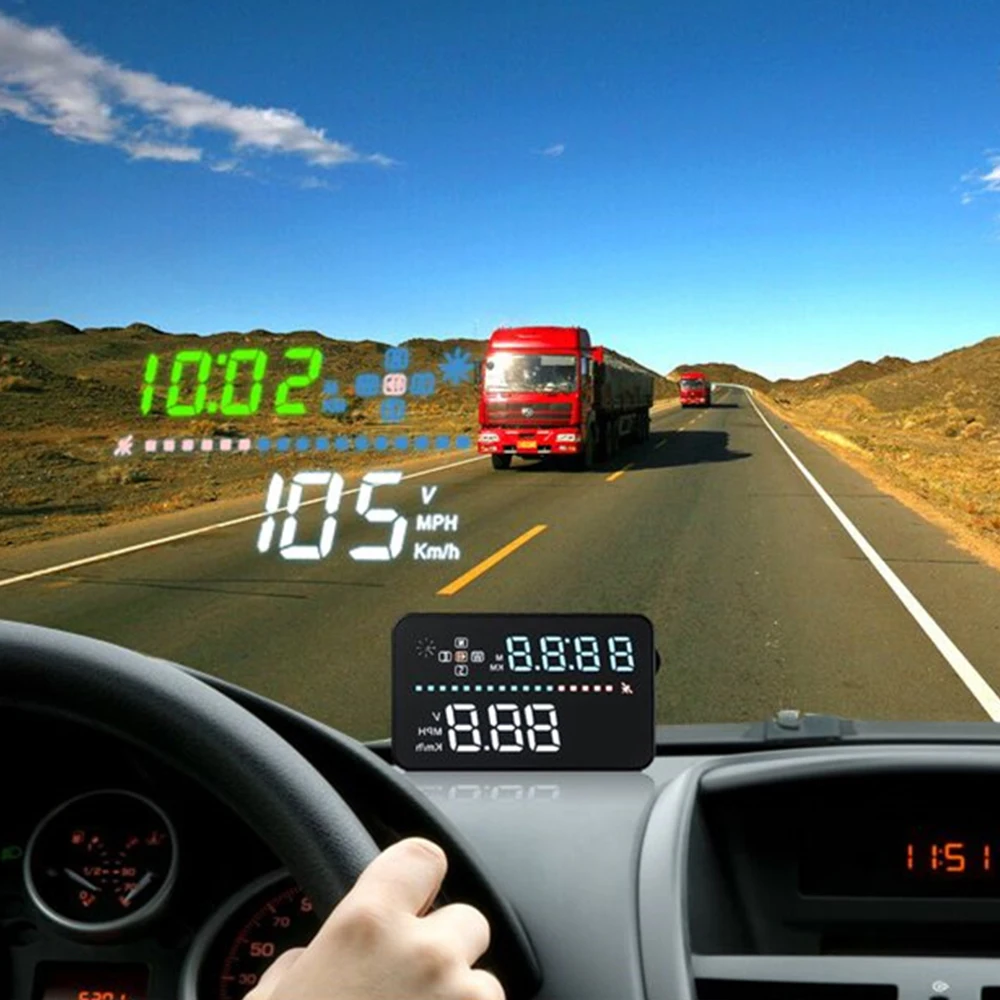 3," A3 HUD OBD2 цифровой gps автомобиля Скорость ometer Winshield проектор автомобилей Head Up Дисплей с анти-скользящий коврик Скорость сигнализации компас