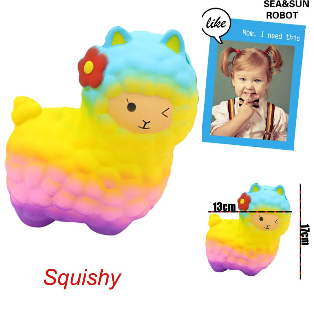 Squishy Джамбо Kawaii Мультфильм Красочные Альпака Ароматические Игрушка антистресс замедлить рост squeeze Забавные игрушки 30S8108 Перевозка груза