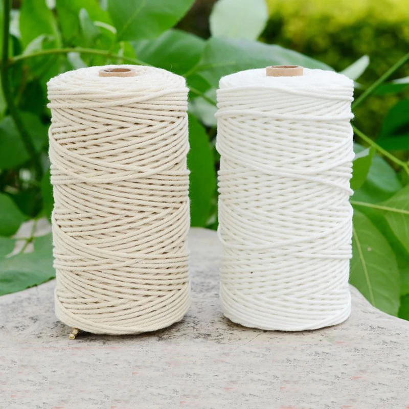 1000 г белый хлопок скрученный плетеный шнур веревка DIY Домашний текстиль аксессуары ремесло Макраме Веревка 1 2 3 4 5 мм