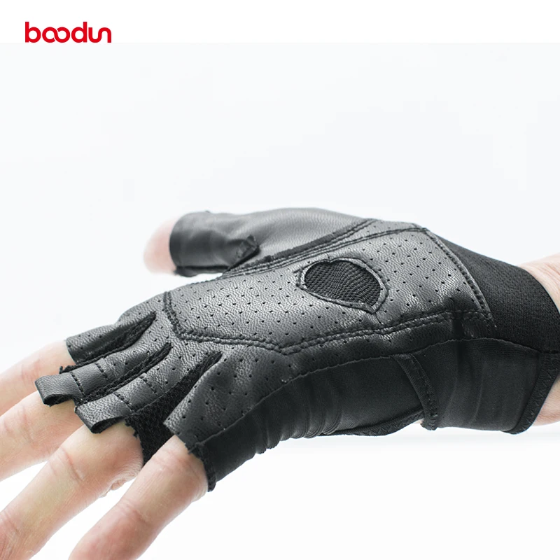 Boodun Sports Female Gym Weight Lifting Gloves Women Body Building Leather Fitness Yoga Gloves Mitten Girls PU&Lycra Breathable
