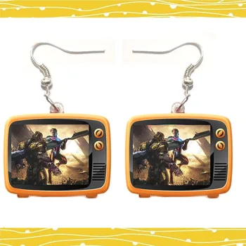 

Acrylic TV Fashion Women Ladies Girl Jewelry Dangle Earrings TV Channel Style Iron Man Vs Thanos Pendant Big Drop Earring