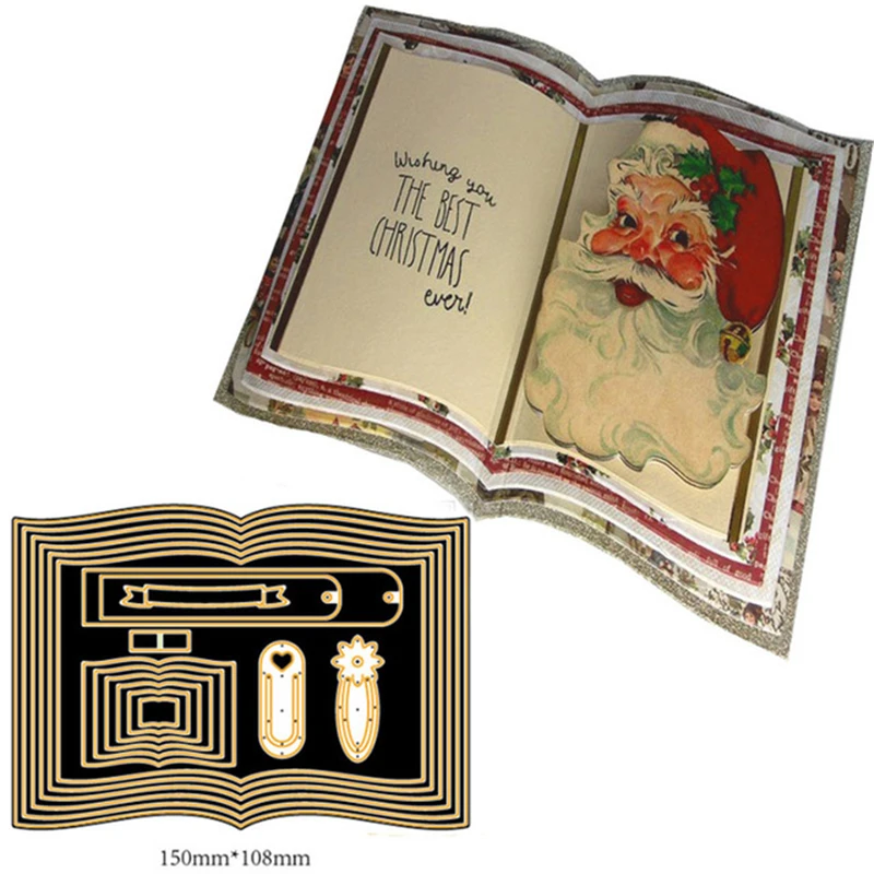 

Book Page Dies Scrapbooking New Arrival Valentine Metal Cutting Dies New 2019 Embossing Craft New Die Cuts 150*108mm